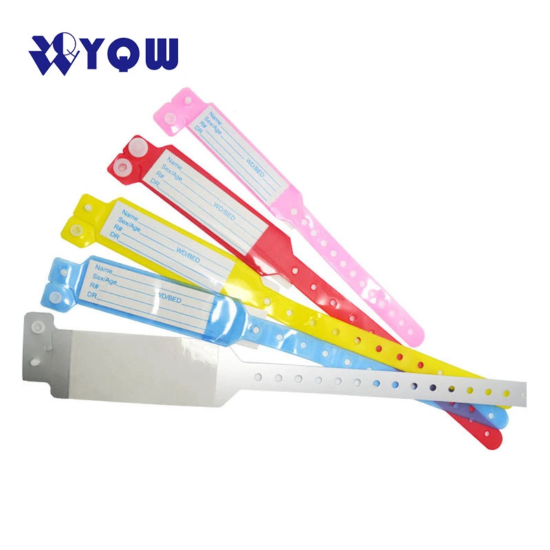 Patient ID Bracelet One Time Use Disposable RFID Plastic Soft PVC Wristband for Hospital