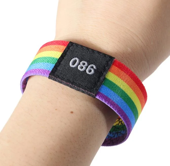 860-960MHz Customized Disposable RFID Woven UHF Concert Bracelet NFC Wristband