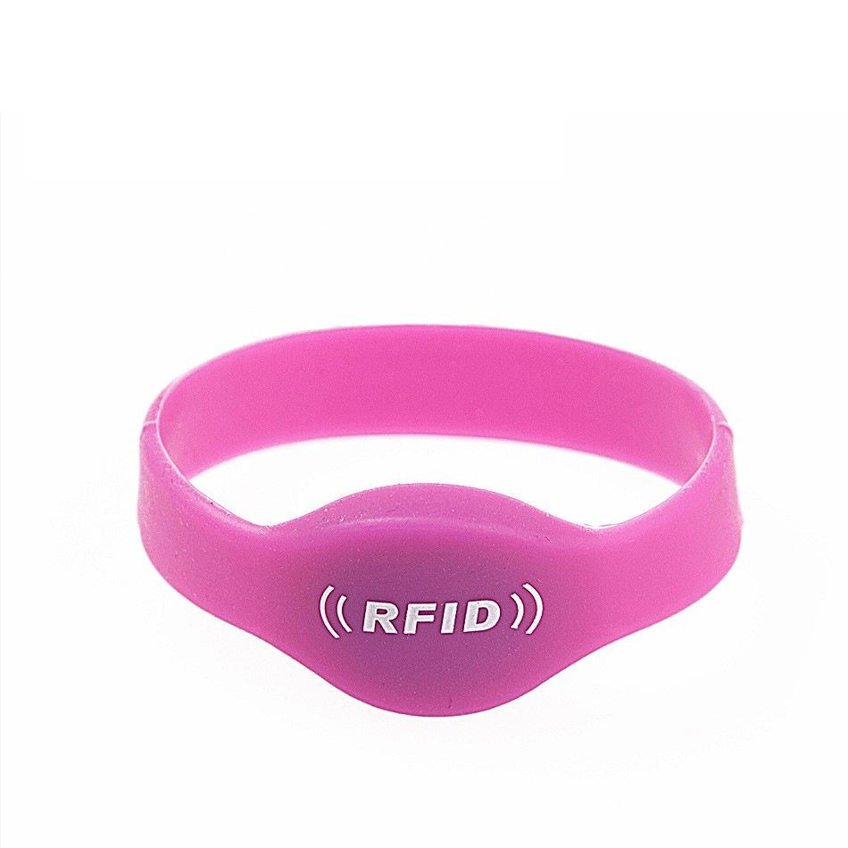 Customized Chip Logo Printed RFID Bracelet Silicone Wristband