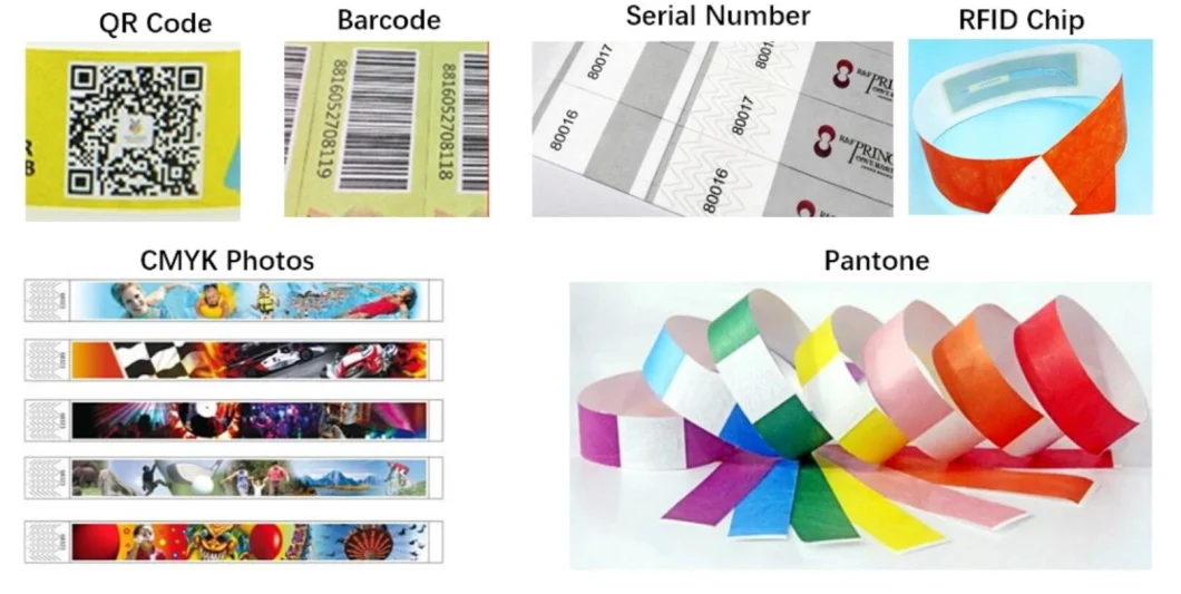 Disposable RFID Wristband Tyvek Paper Wristband for Events Tickets