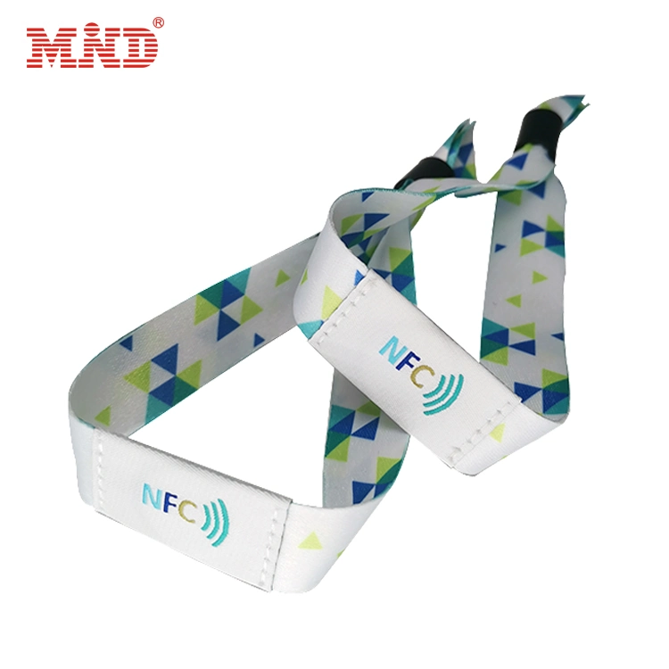 Customized Music Festival Ticket Small Card Disposable RFID Woven Wristband