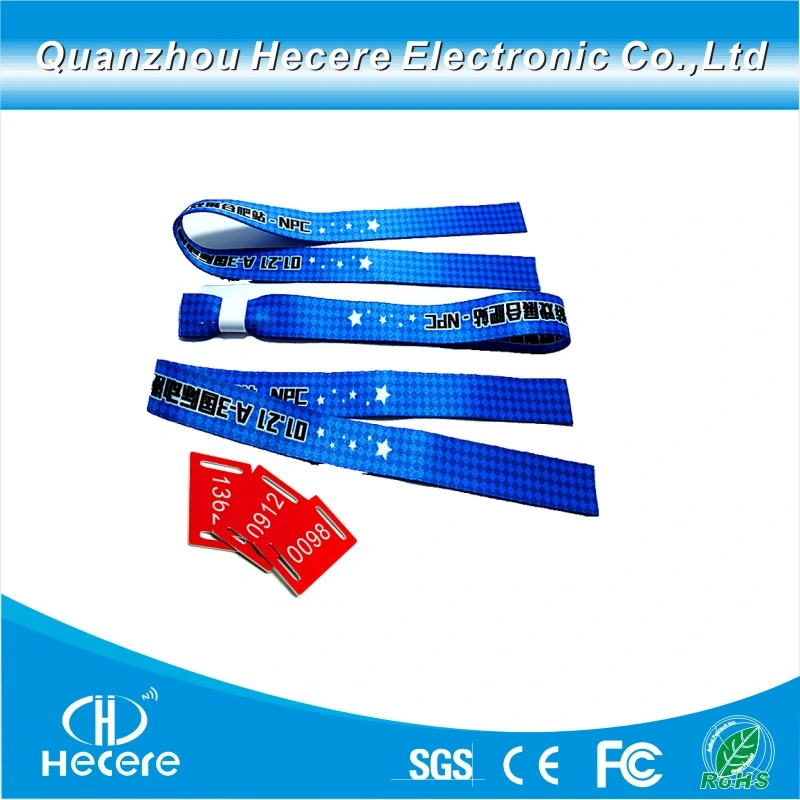 Festival Event Safety Access Control Customizable Woven Fabric Cloth RFID Wristband