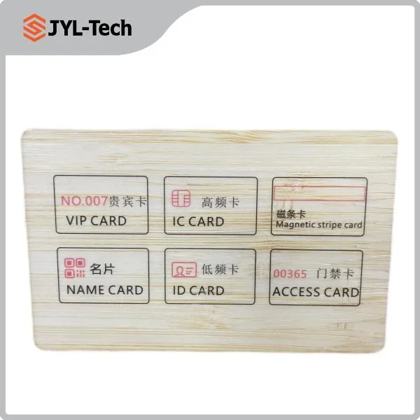 Printable Wood Access Control Card 13.56MHz RFID Card Ntag 213 Smart Wood NFC Card