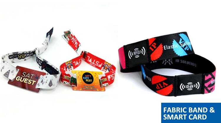RFID Nylon/Polyester Woven Wristband with Mini RFID/NFC Tag in Access Control