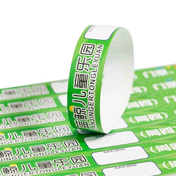 Waterproof RFID UHF 860-960MHz Tag Paper Disposable Wristband for Concert