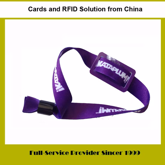 RFID/NFC PVC/Nylon Wristband with Plastic RFID Tag for Membership