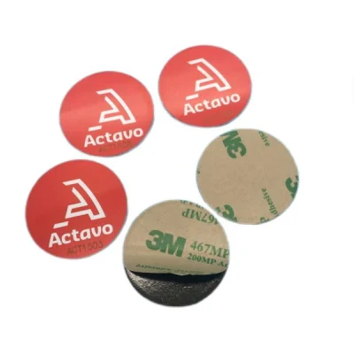 Factory Wholesale 30mm Round Anti-Metal 13.56MHz Passive NFC Sticky Token RFID Disc Tag