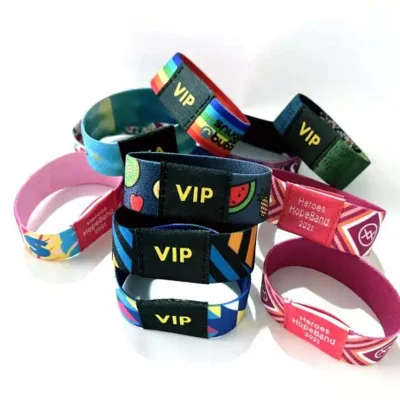 Elastic Fabric Bracelet Woven Custom Elastic RFID Wristband Suitable for Festival Events