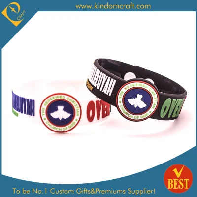 China OEM Promotion Popular Silk Screen Silicone Wristband with Cmyk Printing Logo