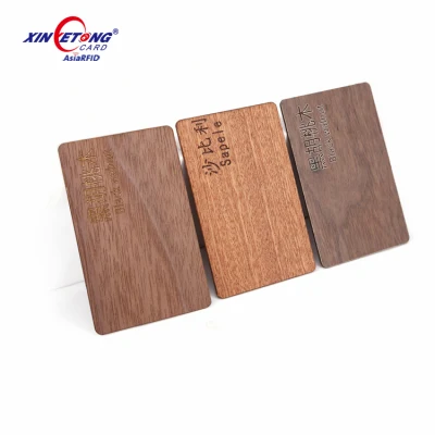 Eco Friendly Custom Logo Printed Smart NFC Wood Hotel Key Card Passive Recycled RFID Wooden Card