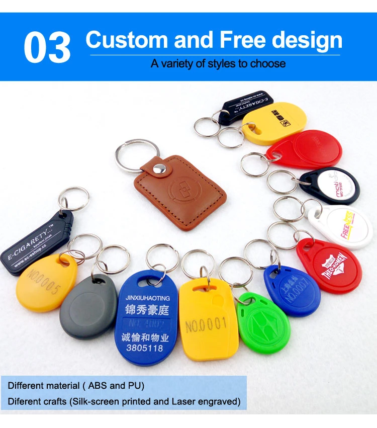 Factory Supply Competitive Price Personalized ABS ISO14443A NFC Key Tag RFID MIFARE Classic 4K Key Fob