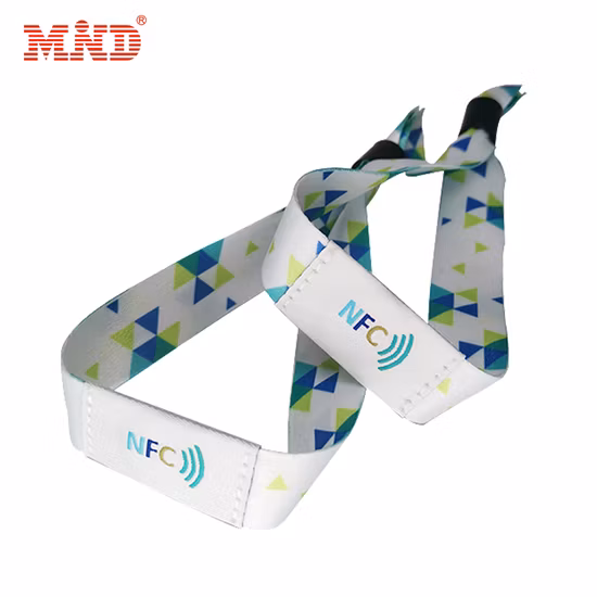 Customized Music Festival Ticket Small Card Disposable RFID Woven Wristband
